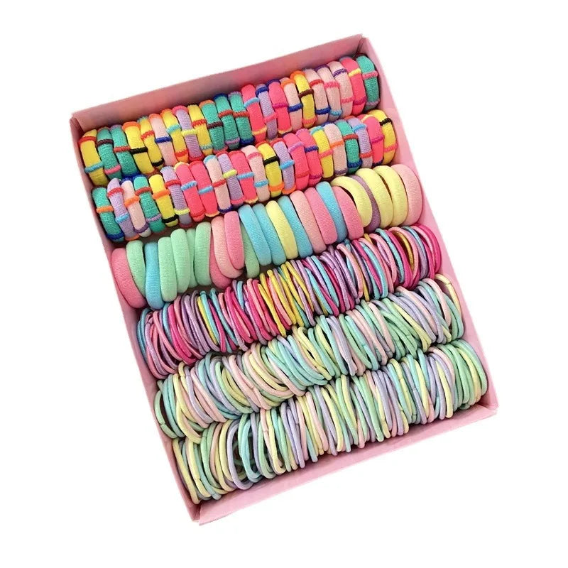 Elastic Hair Clip &Band Set – Cute Nylon Hair Accessories for Girls