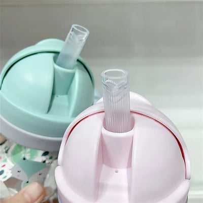 250ML Cartoon Pattern Sippy Cup – Child Drinking Bottle with Straw