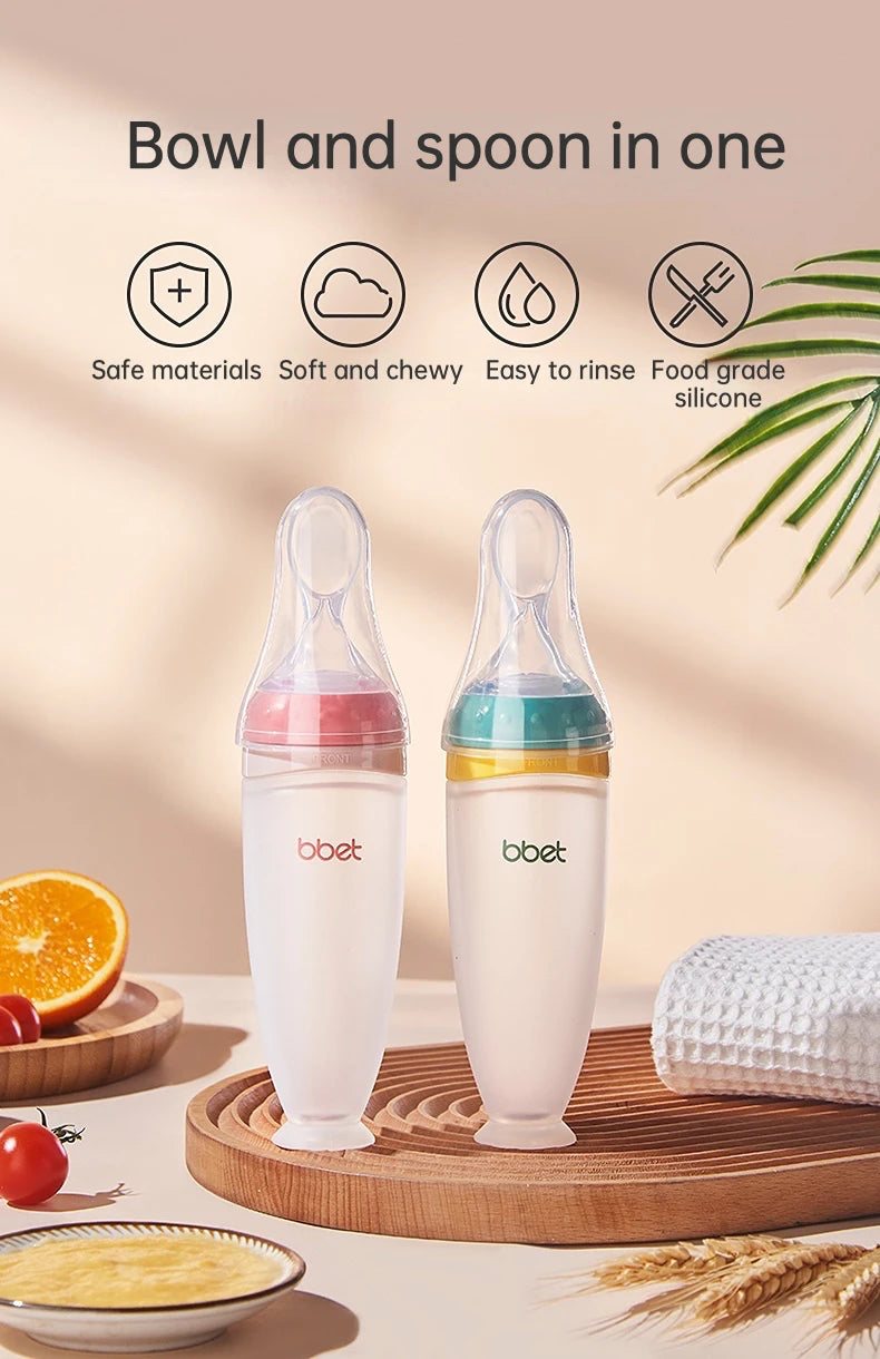 Silicone Baby Feeding Spoon Bottle