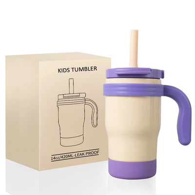 420ML Kids Thers Bottle – Leak-Proof Travel Tumbler with Handlemo