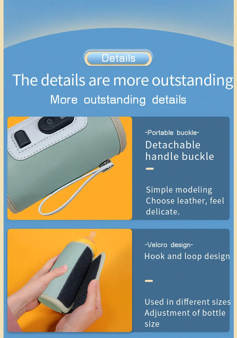 Portable Baby Bottle Insulation Sleeve – USB Milk Warmer for Travel & Night Feeding