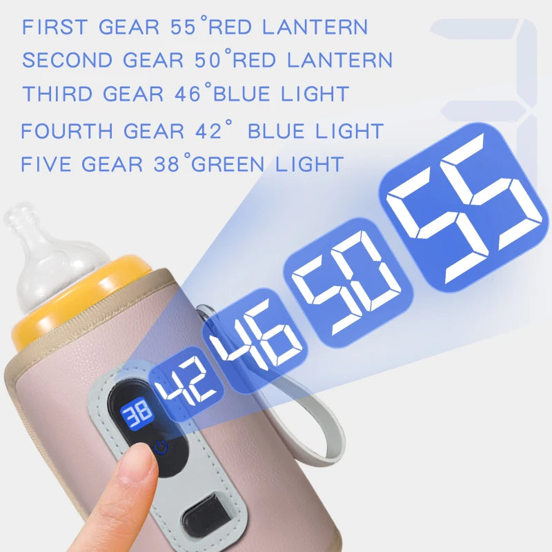 Portable Baby Bottle Insulation Sleeve – USB Milk Warmer for Travel & Night Feeding