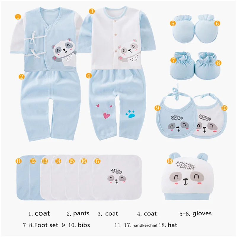 Lawadka 18-Piece Newborn Baby Clothes Set – 100% Cotton