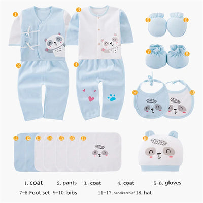 Lawadka 18-Piece Newborn Baby Clothes Set – 100% Cotton