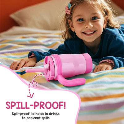 420ML Kids Thers Bottle – Leak-Proof Travel Tumbler with Handlemo