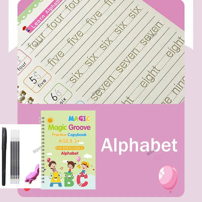 ✍️ BOHY Reusable 3D Handwriting Copybook – Numbers 0–10