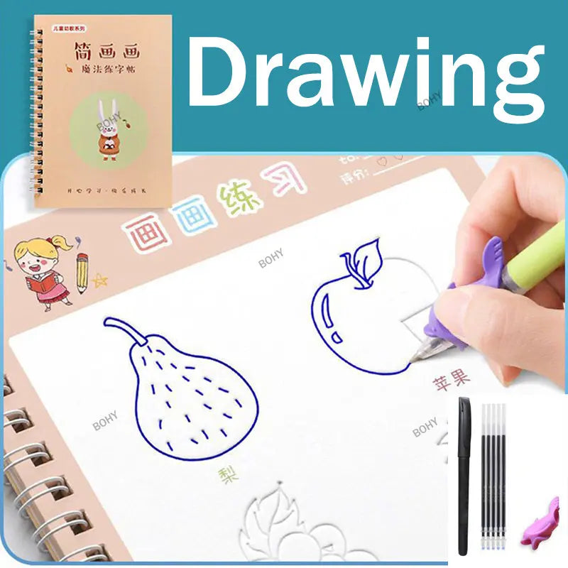 ✍️ BOHY Reusable 3D Handwriting Copybook – Numbers 0–10