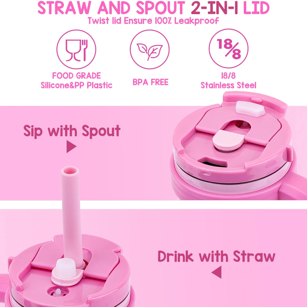 420ML Kids Thers Bottle – Leak-Proof Travel Tumbler with Handlemo