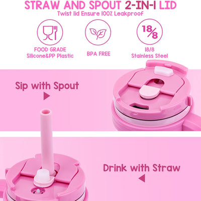 420ML Kids Thers Bottle – Leak-Proof Travel Tumbler with Handlemo