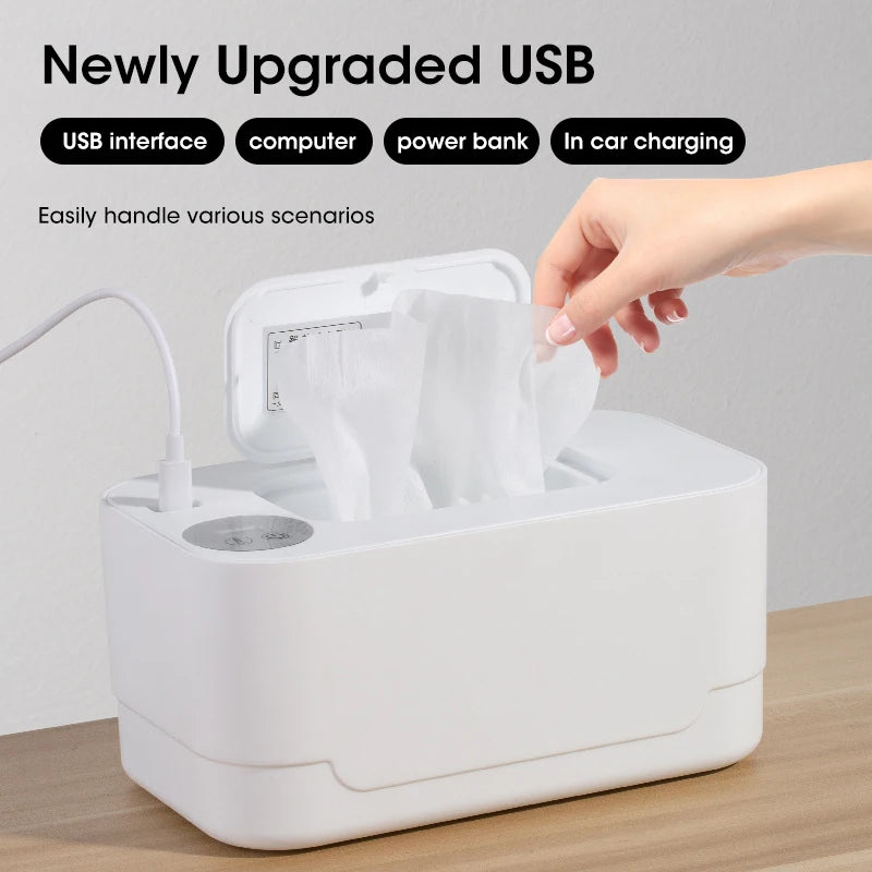 NOCCLILI LED Display Baby Wipe Warmer – USB Portable Warmer for Home &Car