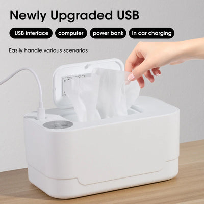 NOCCLILI LED Display Baby Wipe Warmer – USB Portable Warmer for Home &Car