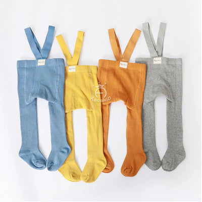 Baby Suspender Knit Tights - 0-3 Years