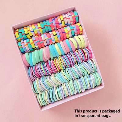 Elastic Hair Clip &Band Set – Cute Nylon Hair Accessories for Girls