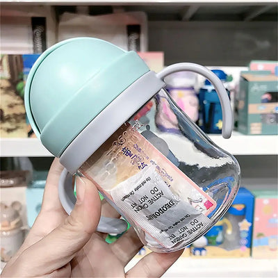 250ML Cartoon Pattern Sippy Cup – Child Drinking Bottle with Straw