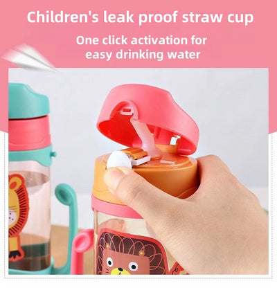 Kids Water Bottle with Straw – Portable Travel Cup for Children