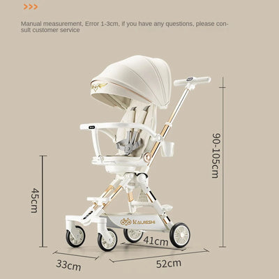 Two-Way Folding Baby Stroller – Sit, Lie &Sleep in Comfort