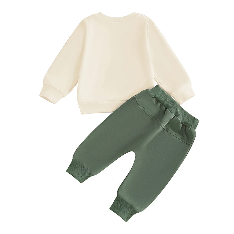 Baby Boy Fall Clothes Set – Long Sleeve Letter Sweatshirt &amp; Pants