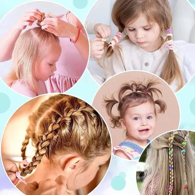 Elastic Hair Clip &Band Set – Cute Nylon Hair Accessories for Girls