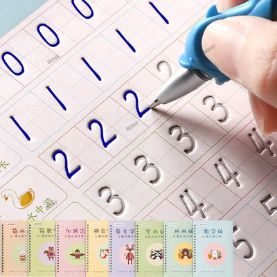 ✍️ BOHY Reusable 3D Handwriting Copybook – Numbers 0–10