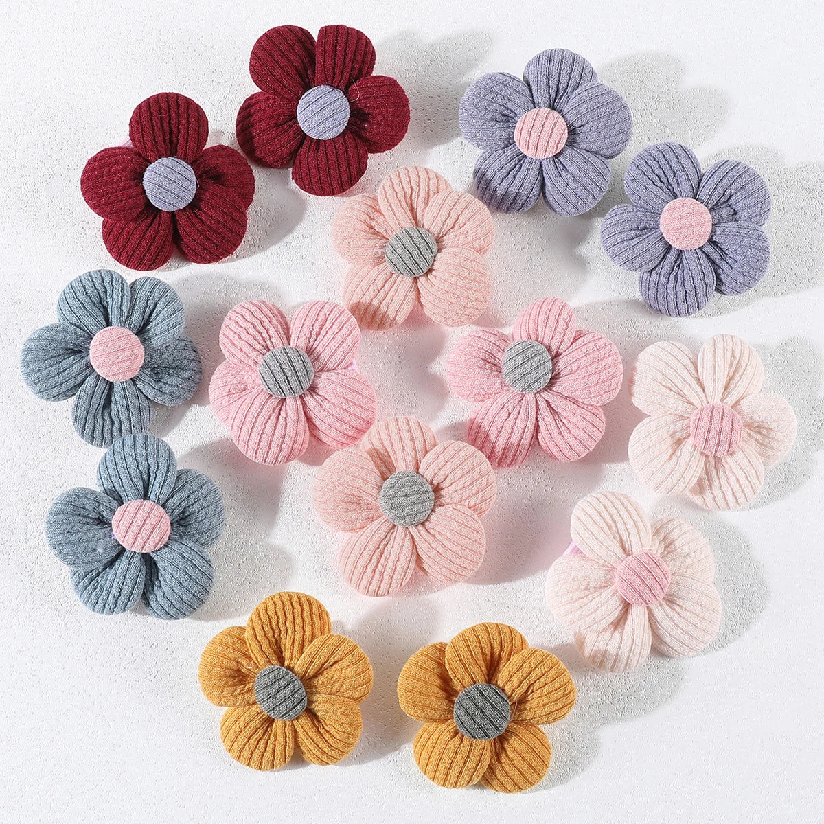 🌸 14-Piece Cute Floral Hair Clips for Girls
