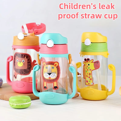 Kids Water Bottle with Straw – Portable Travel Cup for Children