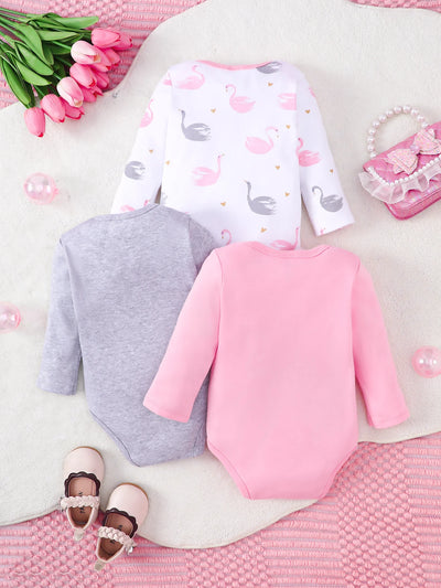 🌈 3 Pack Baby Bodysuits - Magical Unicorn Series 🦄