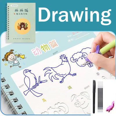✍️ BOHY Reusable 3D Handwriting Copybook – Numbers 0–10