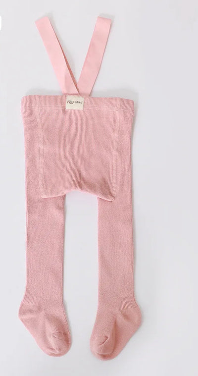 Baby Suspender Knit Tights - 0-3 Years