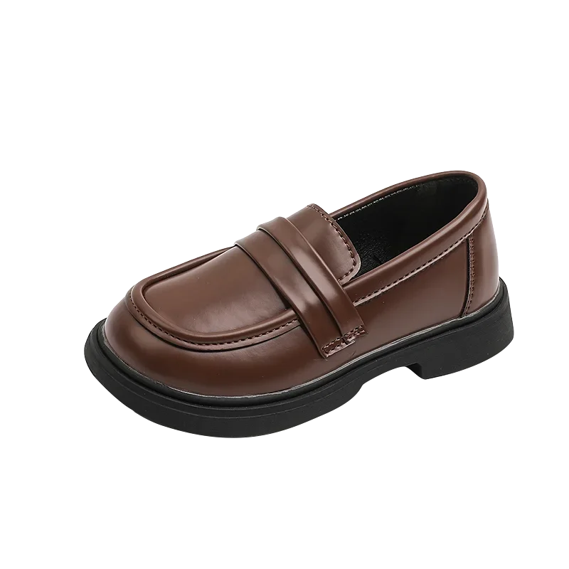 Girls Fashion Loafers - Round-toe Leather Shoes