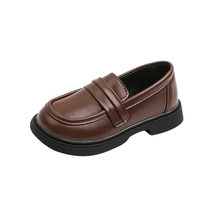 Girls Fashion Loafers - Round-toe Leather Shoes