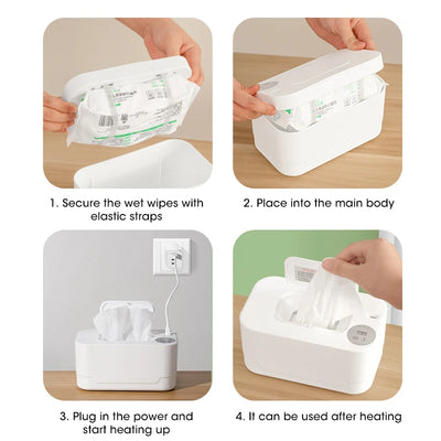 NOCCLILI LED Display Baby Wipe Warmer – USB Portable Warmer for Home &Car