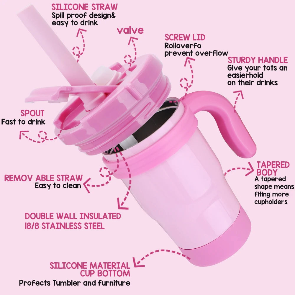 420ML Kids Thers Bottle – Leak-Proof Travel Tumbler with Handlemo