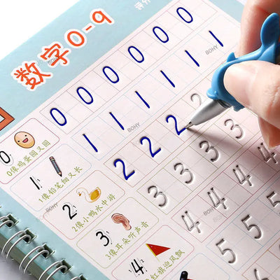 ✍️ BOHY Reusable 3D Handwriting Copybook – Numbers 0–10