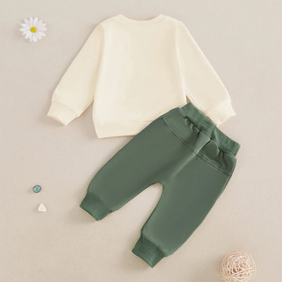 Baby Boy Fall Clothes Set – Long Sleeve Letter Sweatshirt &amp; Pants