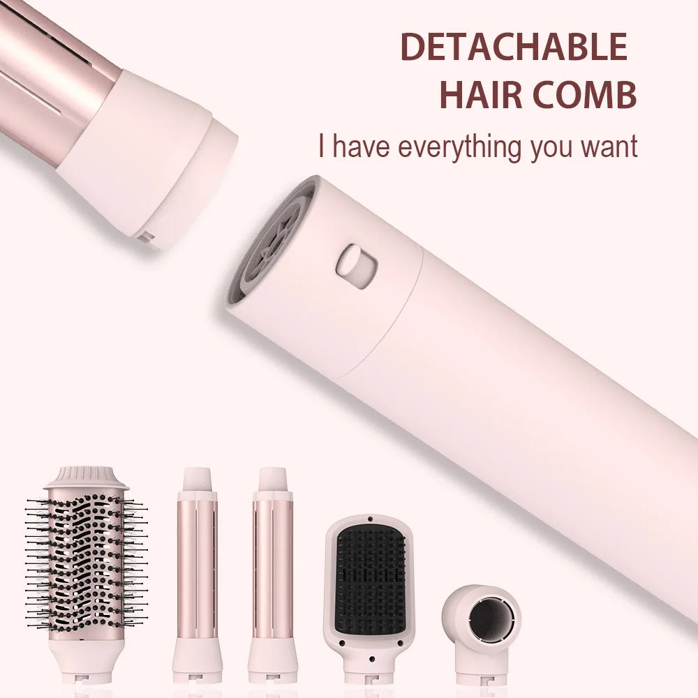 LISAPRO 5-in-1 Detachable Hair Dryer Brush – Style, Dry & Curl in One