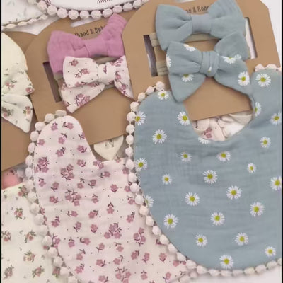 3Pcs/Set Baby Flower Bibs & Headbands